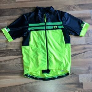 Pearl Izumi Men's Black and Neon Green Cycling Shirt